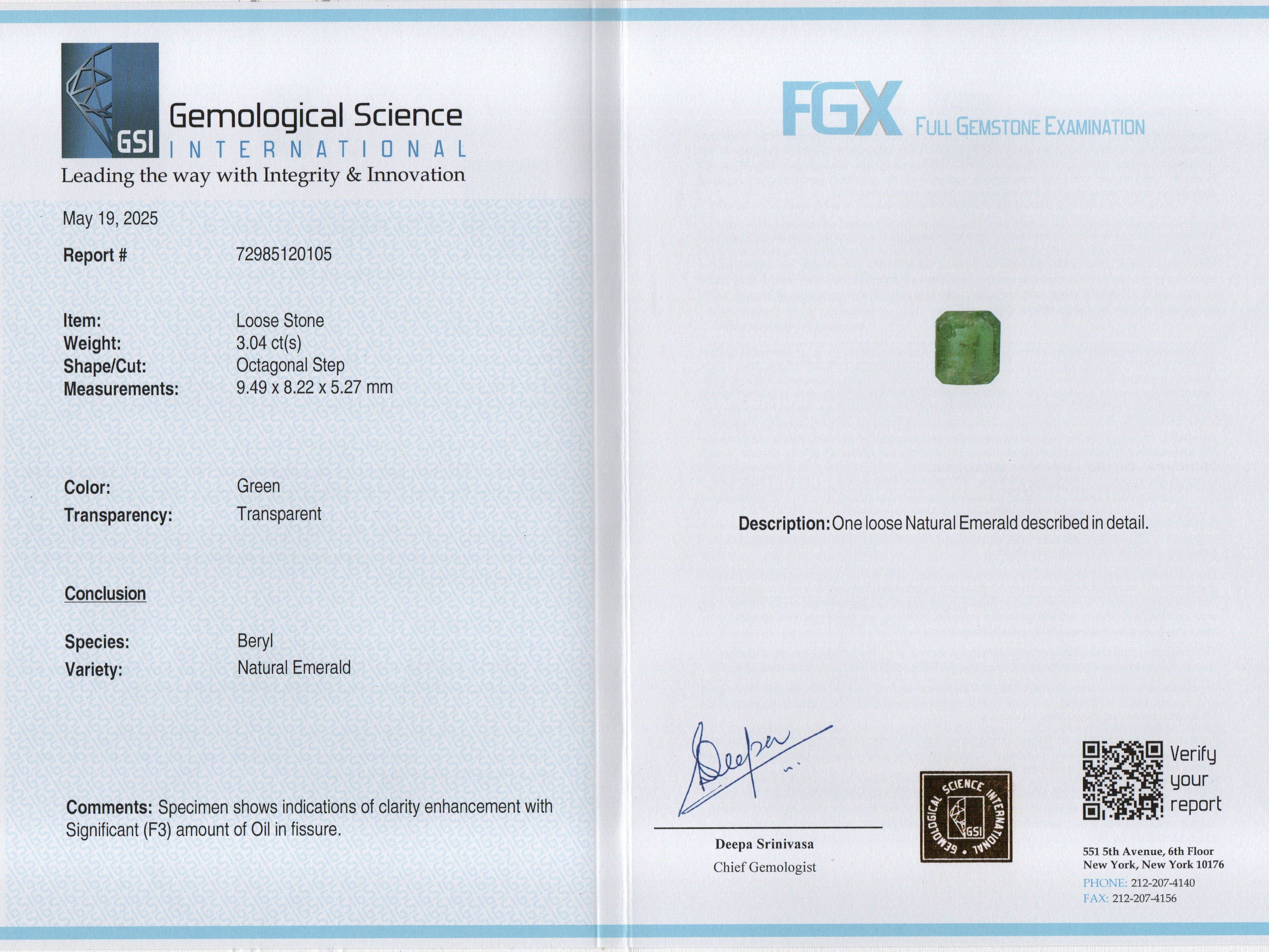 EMERALD- 3.04 Carats