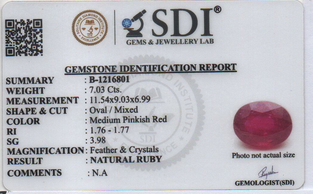 RUBY - 7.03 CARATS