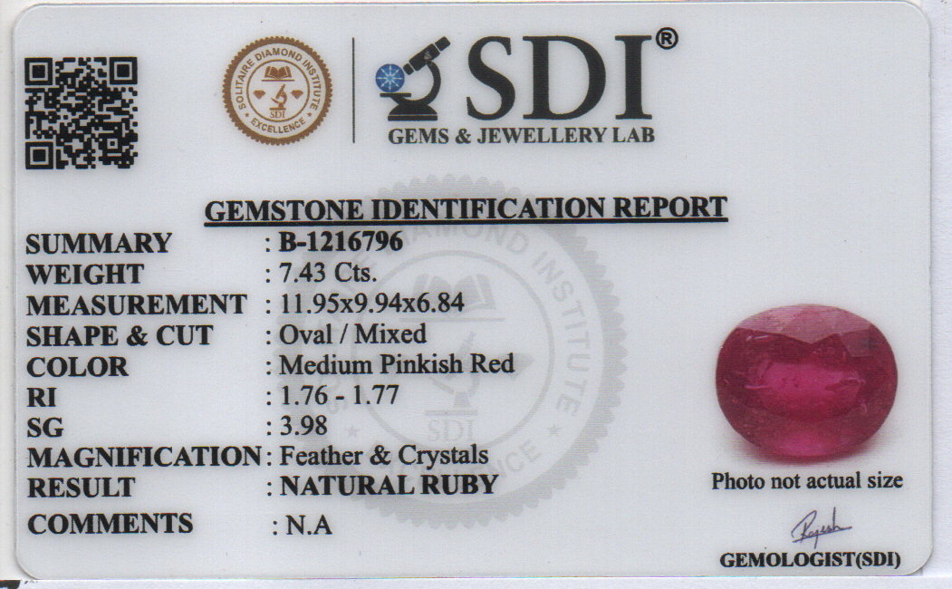 RUBY - 7.43 CARATS