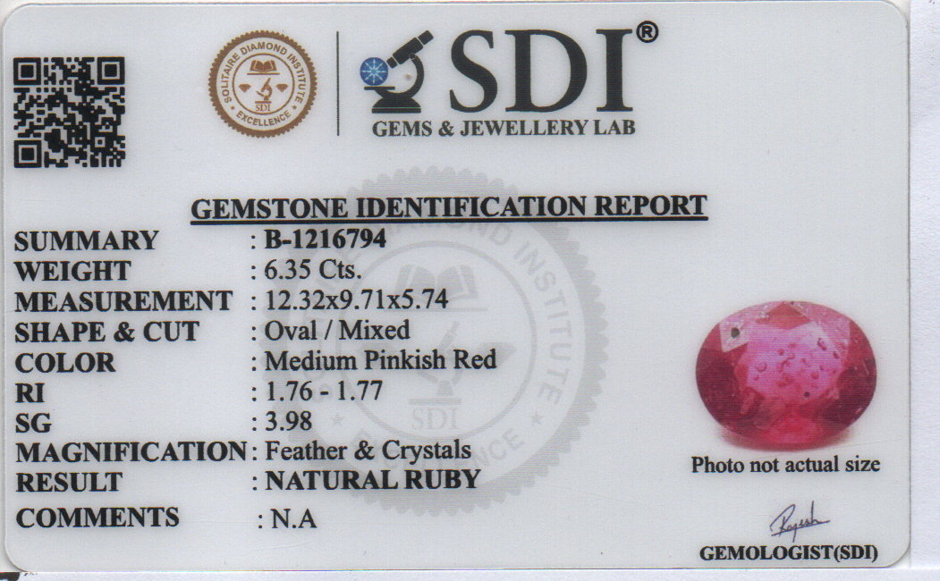 RUBY - 6.35 CARATS
