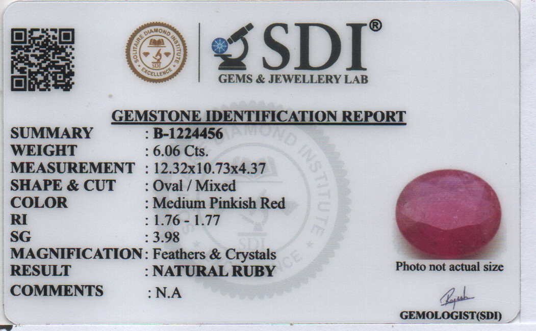 RUBY - 6.06 CARATS