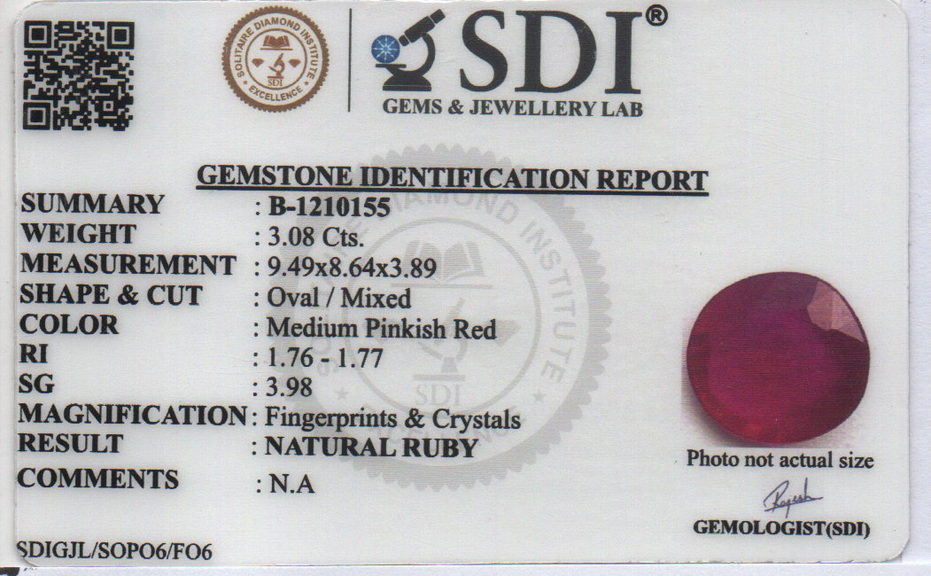 RUBY - 3.08 CARATS