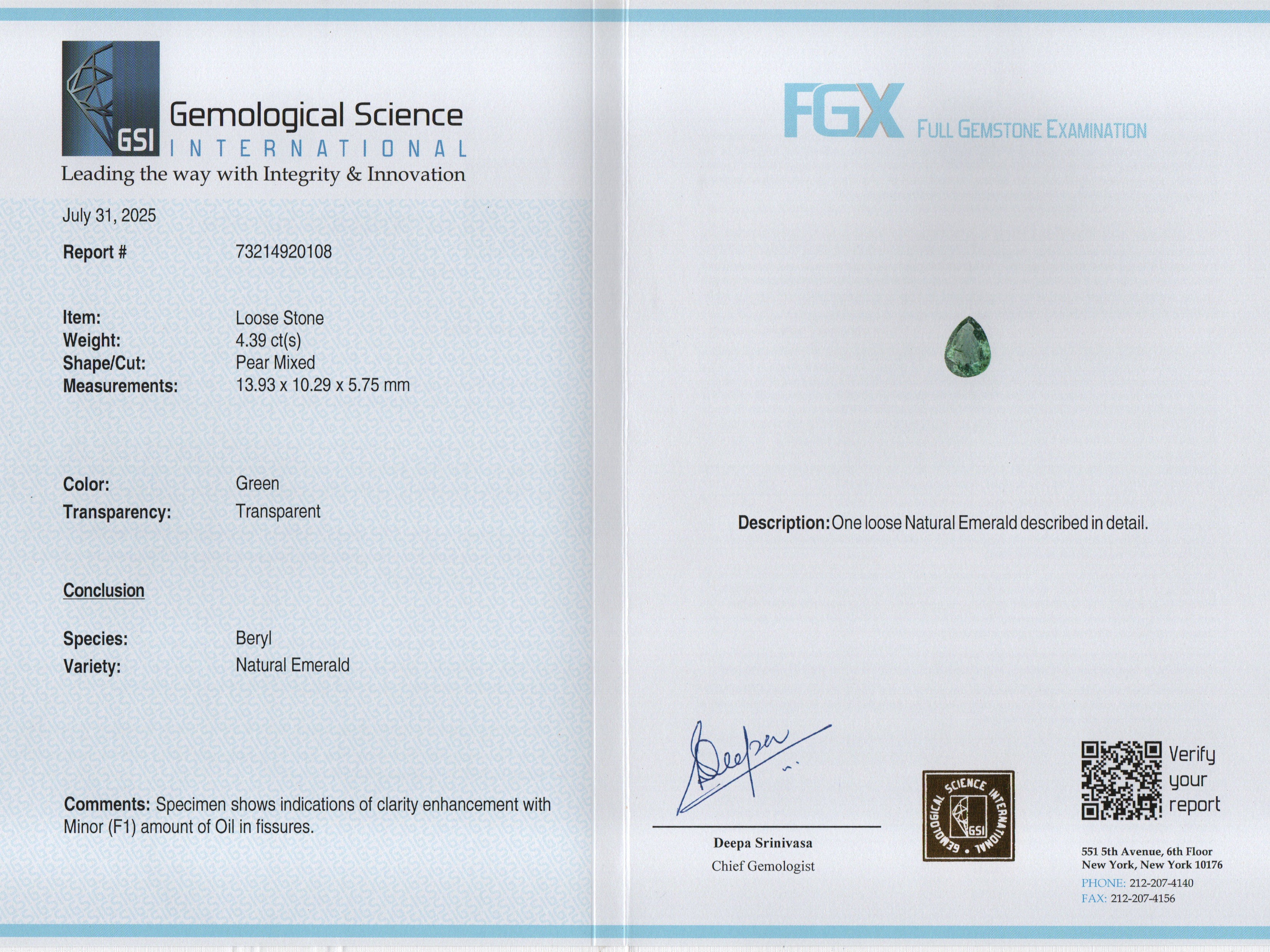 EMERALD- 4.39 Carats