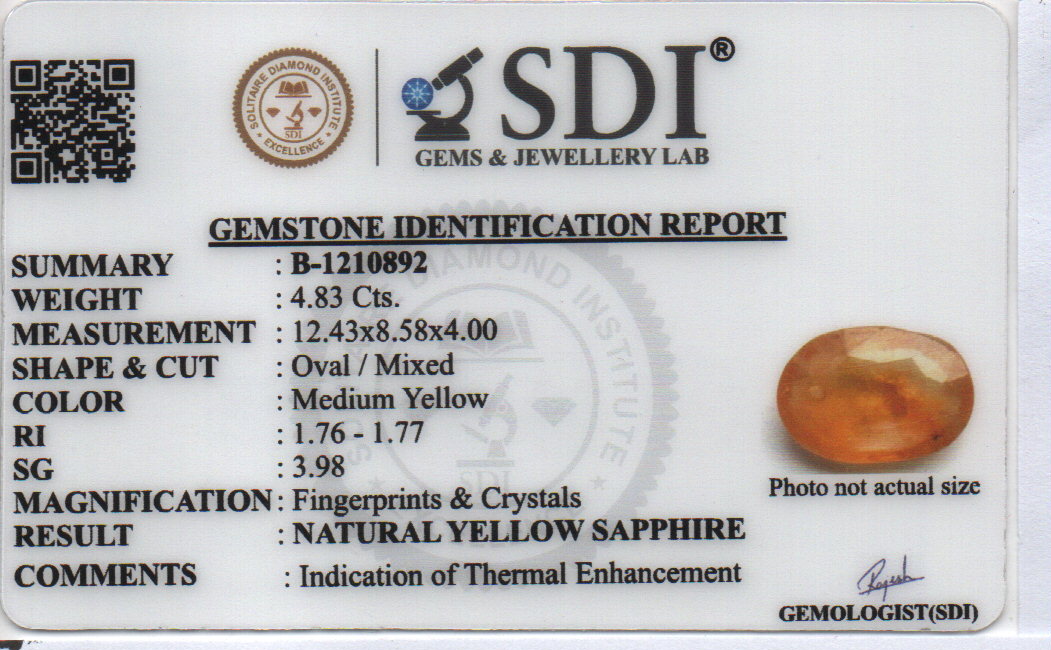 YELLOW SAPPHIRE - 4.83 CARATS