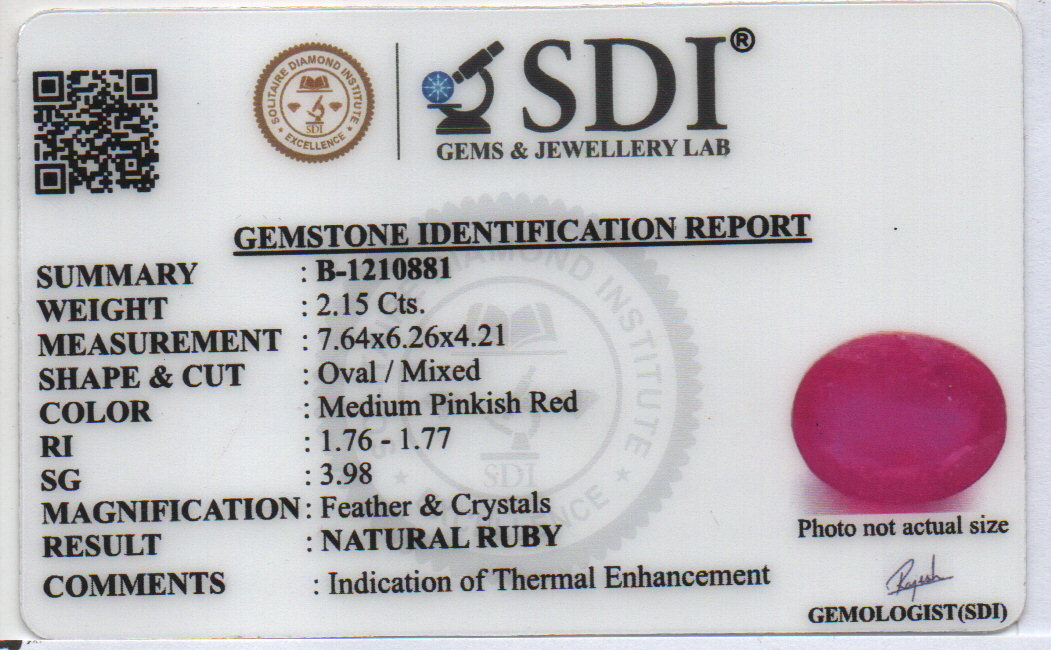 RUBY - 2.15 CARATS