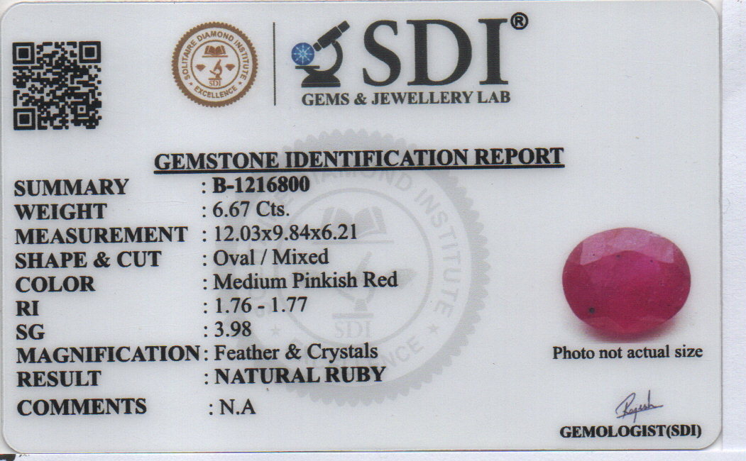 RUBY - 6.67 CARATS