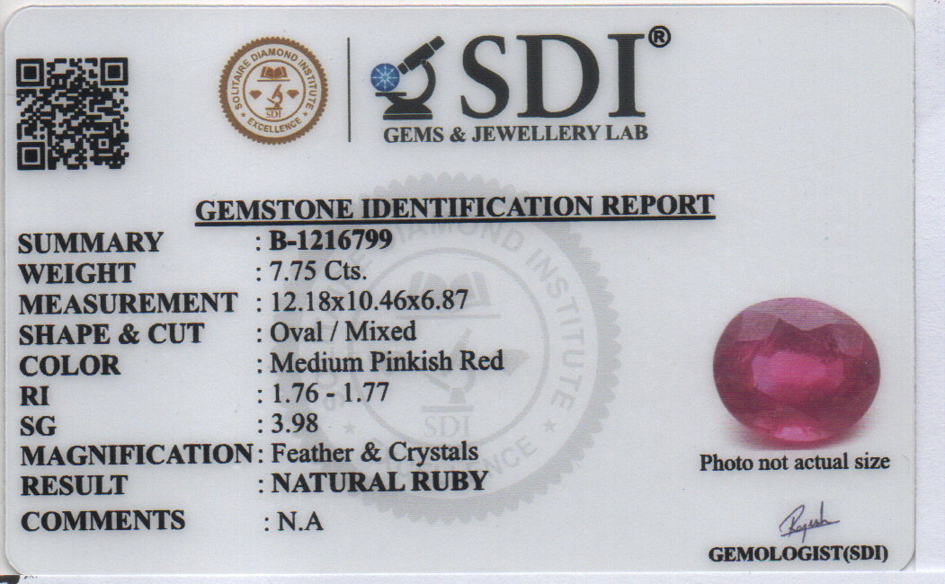 RUBY - 7.75 CARATS