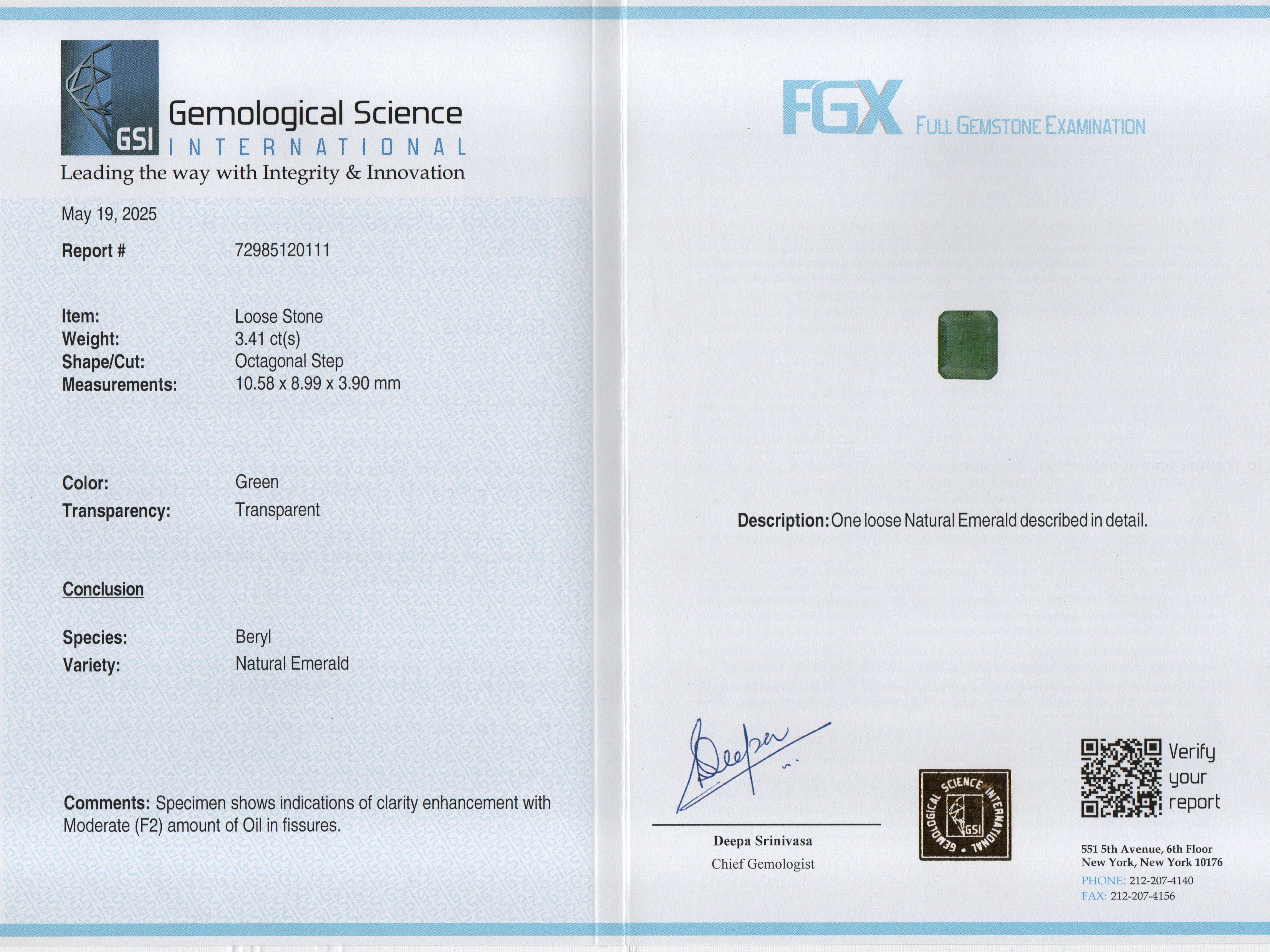 EMERALD- 3.41 Carats